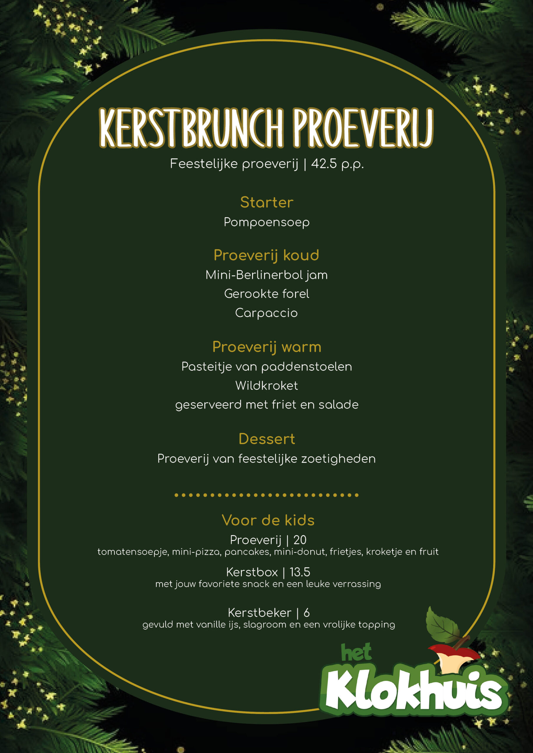 Kerstmenu Brunch Klokhuis 2025