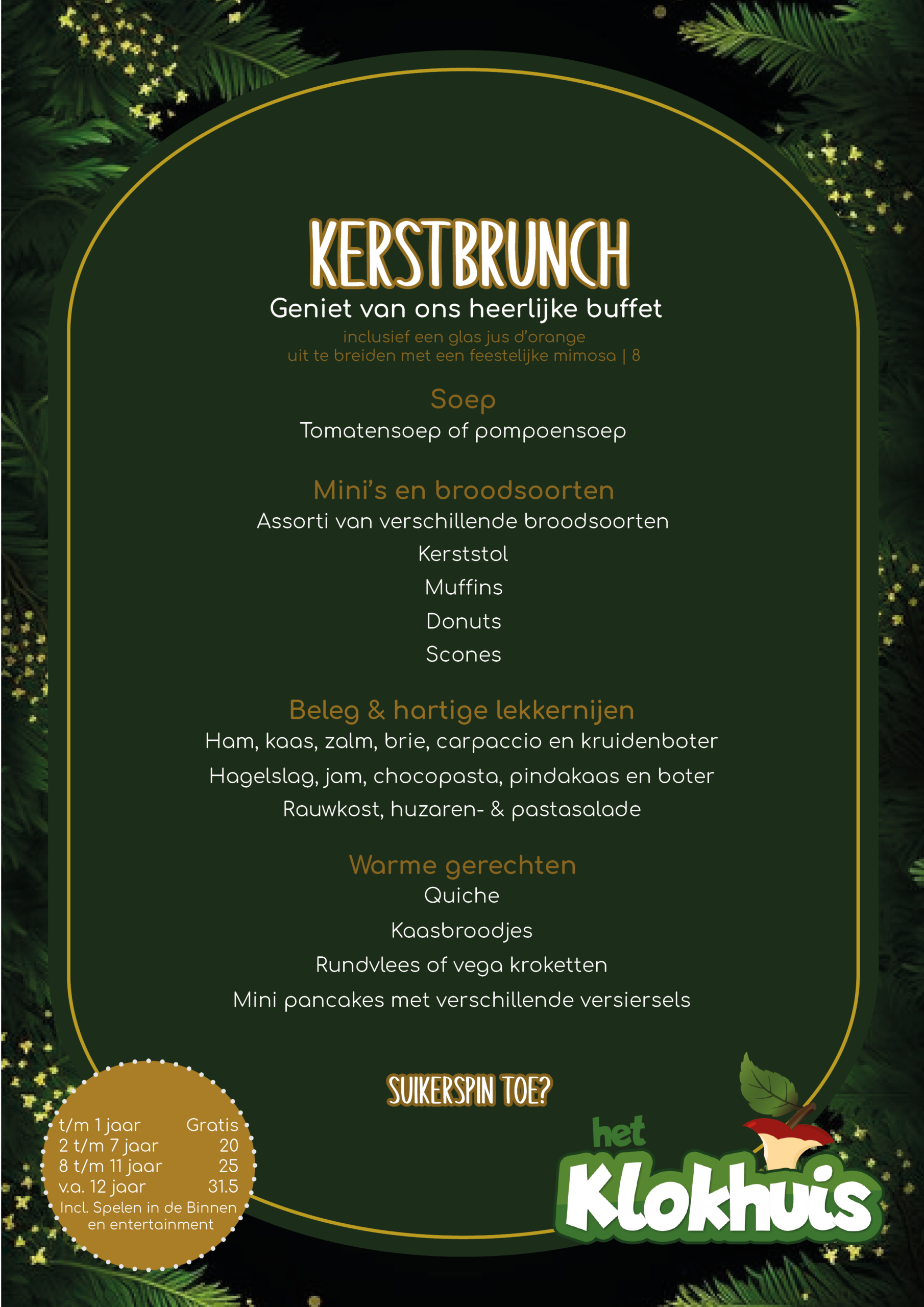 Kerstmenu Brunch Klokhuis 2026